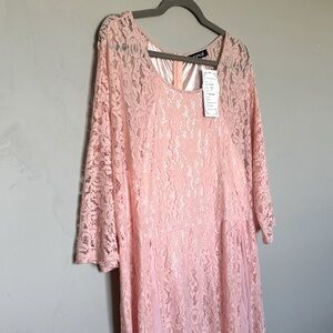 Pink Floral Lace 4x Esprlia Full Length Dress
